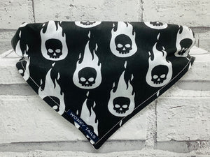 Flaming Skulls Pet Bandana