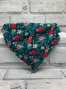 Green Flowers Pet Bandana