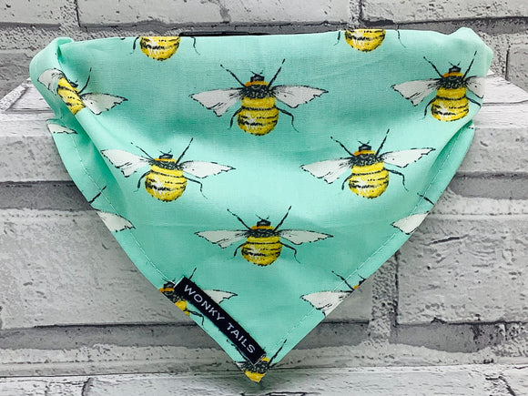 Mint Bee Pet Bandana