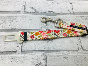 Wild Flowers White Seat Belt