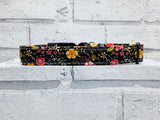 Wild Flowers Black Pet Collar