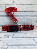 Gold Star Red Pet Collar