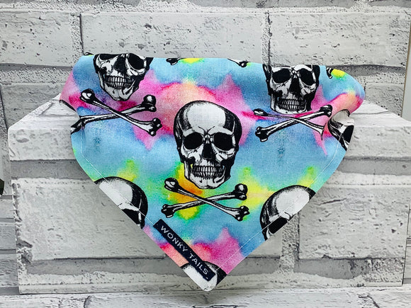 Skulls Tie Dye Pet Bandana